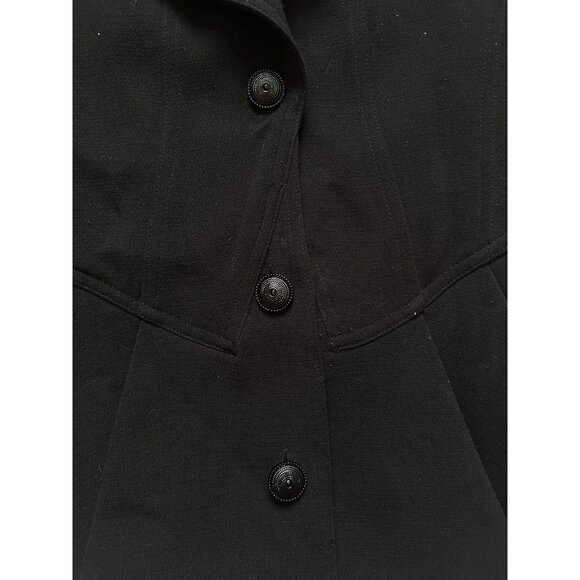 Black Feminine Peplum Ruffle Blazer - Picture 5 of 8